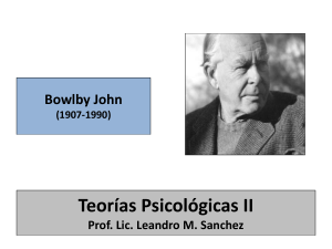 Teorías Psicológicas II Prof. Lic. Leandro M. Sanchez Bowlby John