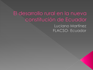 El desarrollo rural en la nueva constitución de Ecuador