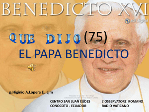 (58) EL PAPA BENEDICTO