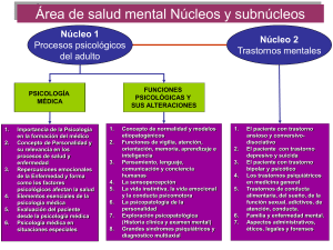 Área de salud mental Núcleos y subnúcleos