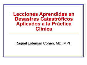 Aplicacion a la Practica Clinica - Lecciones Apprendidas en Desastres