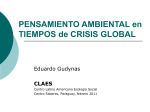 PENSAMIENTO AMBIENTAL en TIEMPOS de CRISIS GLOBAL