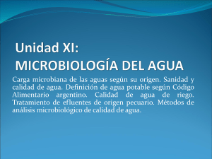 Unidad XI: MICROBIOLOGÍA DEL AGUA