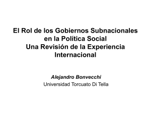 Condiciones para Políticas Sociales Subnacionales Autónomas en