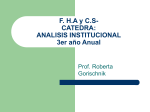 F. H.A y C.S- CATEDRA: ANALISIS INSTITUCIONAL 3er año Anual