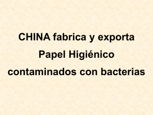 China. Papel higienico con bacterias