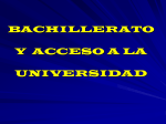 BACHILLERATO Y ACCESO A LA UNIVERSIDAD