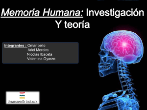 Memoria Modelo estructural o modal Registros sensoriales Memoria