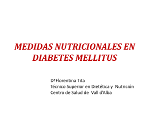 Tratamiento nutricional en DM.