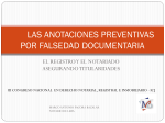 las anotaciones preventivas por falsificacion documentaria