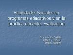 Habilidades Sociales en programas educativos, en la práctica