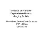 Modelos de Variable Dependiente Binaria -Logit y Probit