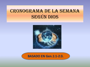 CRONOGRAMA DE LA SEMANA SEGÚN DIOS
