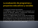La evaluación de programas y proyectos educativos y sociales