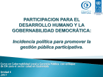 participacion para el desarrollo humano y la gobernabilidad