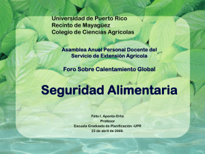 Foro Sobre Calentamiento Global Seguridad Alimentaria
