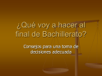 ¿Qué voy a hacer al final de Bachillerato?