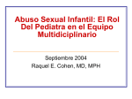 Abuso Sexual Infantil: El Rol del Pediatra en el Equipo