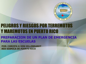 peligros y riesgos por terremotos y maremotos en puerto rico