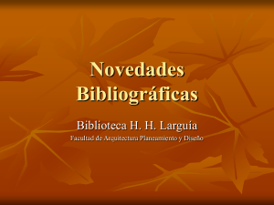 Novedades Bibliográficas
