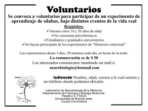 Experimentos remunerados - Universidad de Buenos Aires