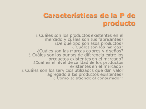 Características de la P de producto