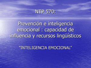 NTP 570: Prevención e inteligencia emocional : capacidad de