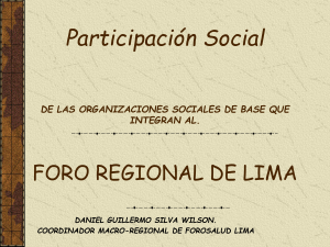 Participación Social DE LAS ORGANIZACIONES SOCIALES DE