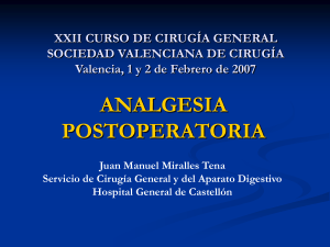 Analgesia postoperatoria - Sociedad Valenciana de Cirugía