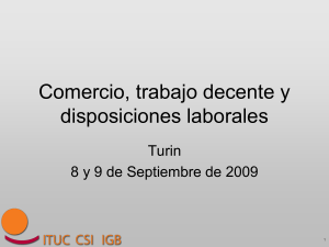 Trade Decent Work and Labour Provisions Turin September 2009