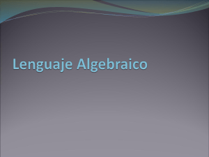 Lenguaje Algebraico