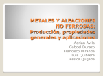 METALES Y ALEACIONES NO FERROSAS: Producción