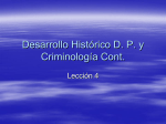 Desarrollo Histórico D. P. y Criminología Cont.