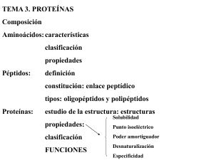 Biología. 2º Bachillerato. Tema 3: Proteínas