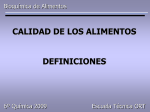 calidad de los alimentos definiciones