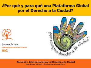 Derecho a la ciudad - Global Platform For The Right To The City