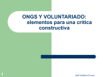 ONGS Y VOLUNTARIADO: elementos para una critica constructiva