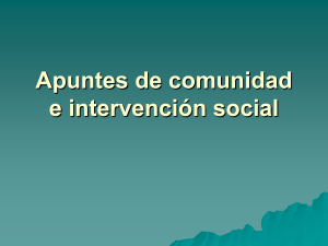 Apuntes de comunidad e intervención social
