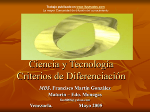 Ciencia y Tecnologia Criterios de Diferenciacion.