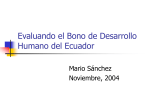 La evaluacion del Bono de Desarrollo Humano del Ecuador