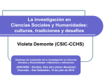 La investigación en ciencias sociales y humanidades: culturas