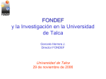 El caso FONDEF - Universidad de Talca