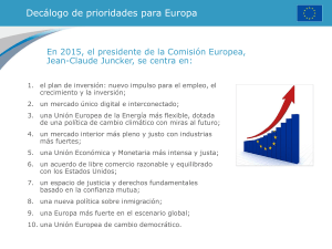 Decálogo de prioridades para Europa En 2015, el presidente de la