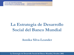 La Estrategia de Desarrollo Social del Banco