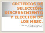 criterios de selecci&oacute;n-discernimiento y elecci&oacute;n de los mesc.