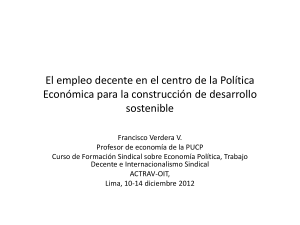 El empleo decente en el centro de la Política Económica para la