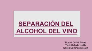 separación del alcohol del vino