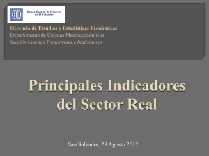 Tema: Principales Indicadores del Sector Real