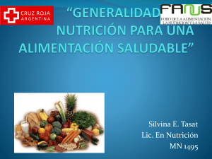 generalidades de nutrición para una alimentación saludable