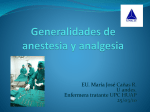 Generalidades de anestesia y analgesia